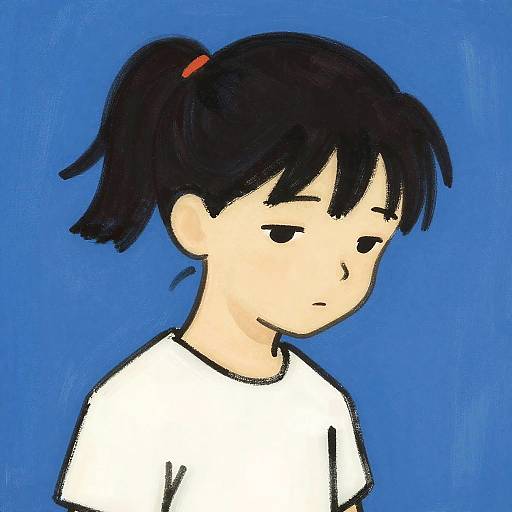 Minimalist Yoshitomo Nara Teen Illustration