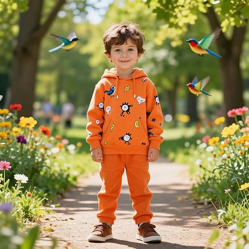 Cheerful Boy in Sunny Park