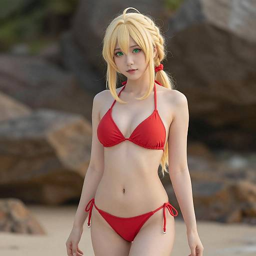 Lifestyle costume photo of Mordred (swimsuit rider) (fate). Cosplay clothes
