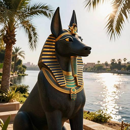 Golden Anubis Portrait by the Nile