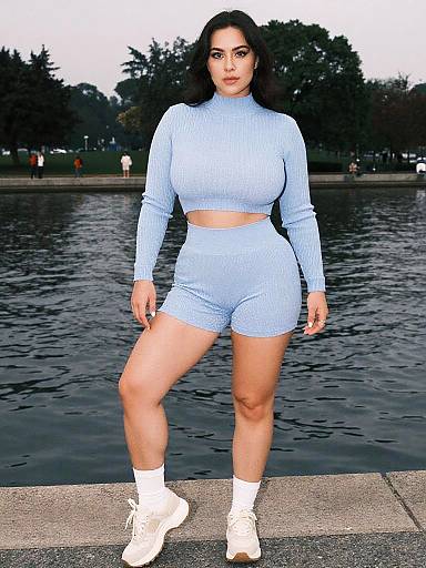 Sporty Chic Woman by Waterfront