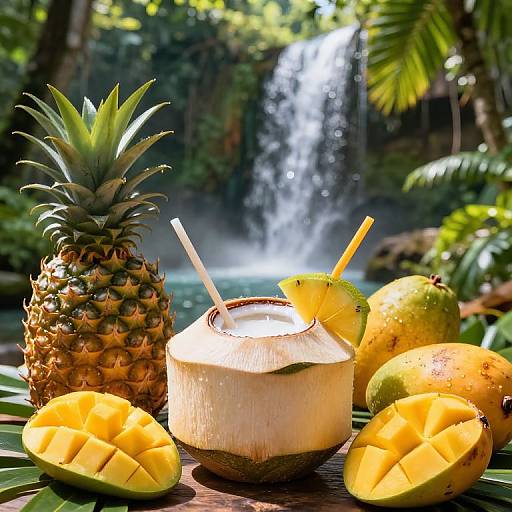 Tropical Colada in Coconut Shell