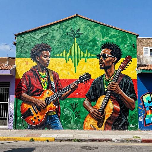 Vibrant Reggae Street Mural Art
