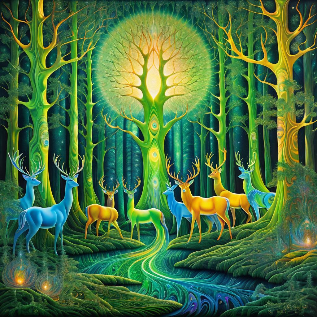 Mystical Psychedelic Animal Spirits Gathering