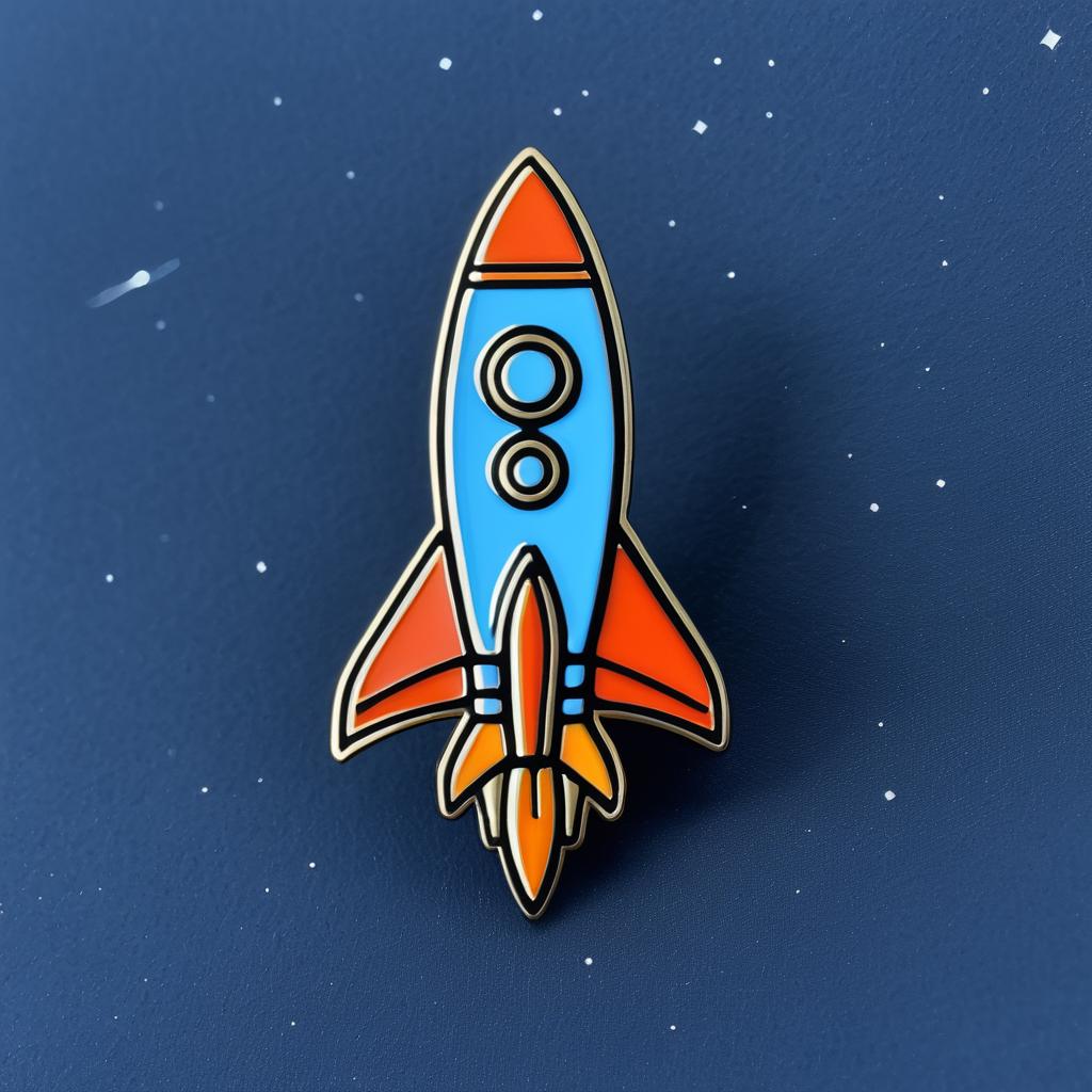 Futuristic Rocket Ship Enamel Pin Design