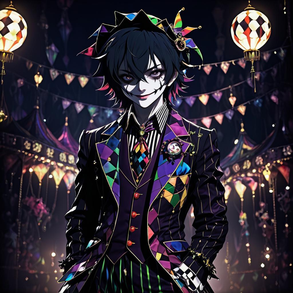 Sinister Jester in Haunted Carnival