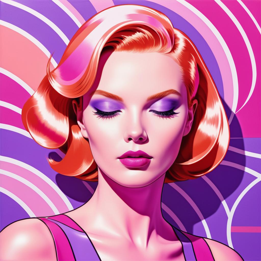 Vibrant 80s Pop Art Woman Portrait