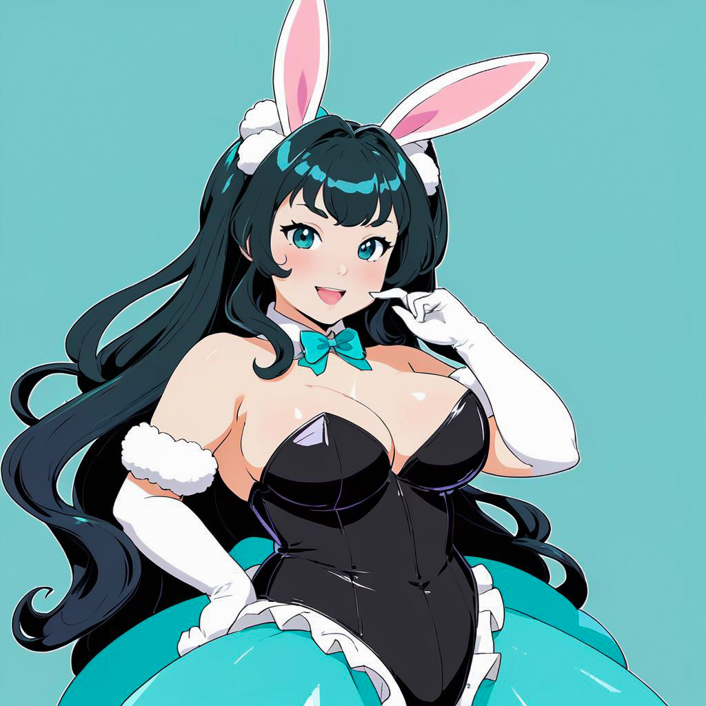 Charming Bunny Girl Hostess in Anime Style