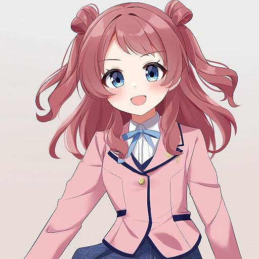 Illustration of Hanami saki, gakuen idolmaster in the style of Ikazu401