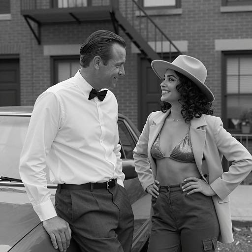 Vintage Black and White Couple Portrait