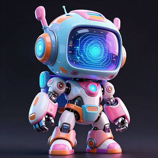 Futuristic Cyberpunk Cute Robot