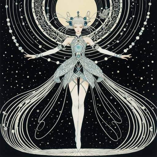 Surreal Sci-Fi Anime Girl Levitation