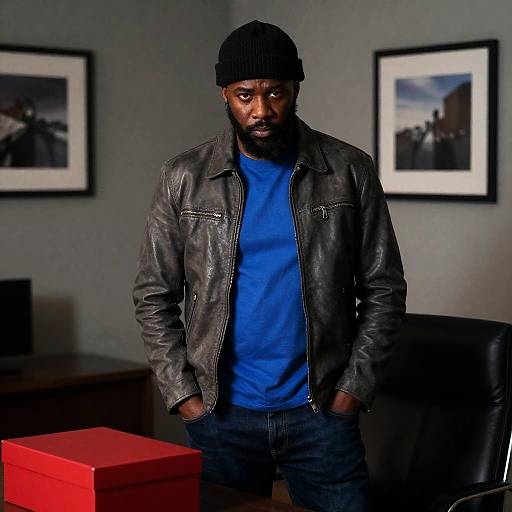 Intense Portrait of a Man in Dim Light