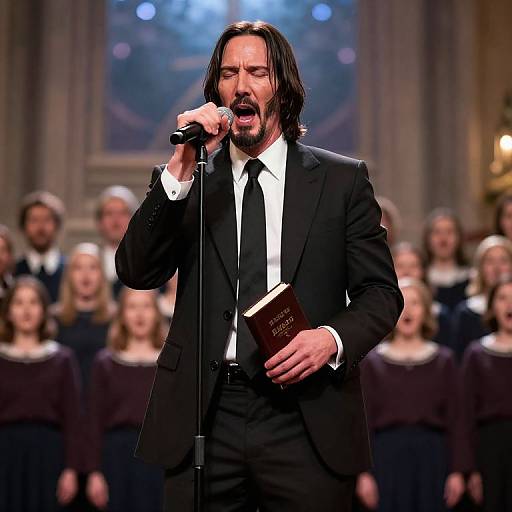 John Wick Singing in Cinematic Church