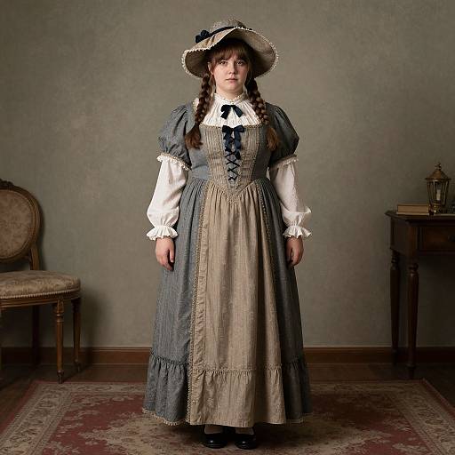 Plus Size Victorian Woman in Dress