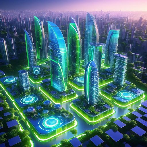 Futuristic Eco-City: Piezoelectric Wonders Futuristic Eco-City: Piezoelectric Wonders
