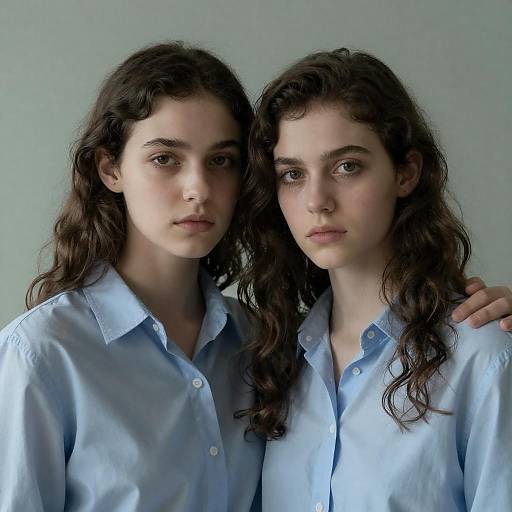 Serious Portrait of Two Young Women
