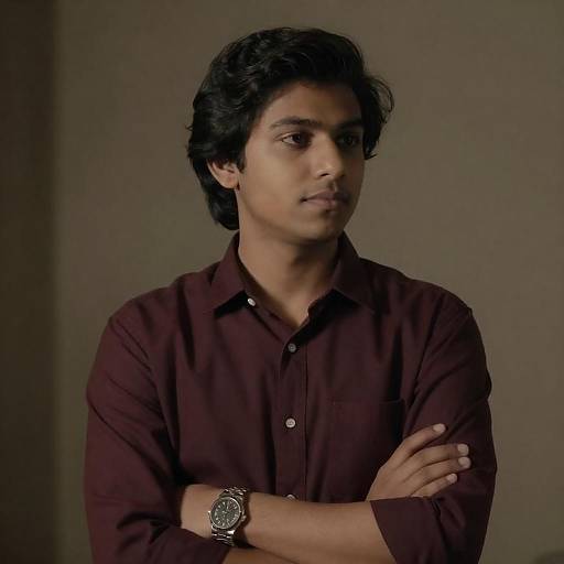 Portrait of a Young Man in Maroon