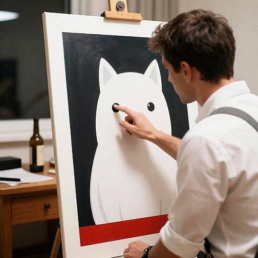 Artist Creating Cartoon-Style Poster