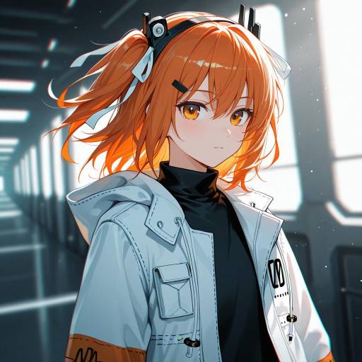 Futuristic Girl in Ultra-Modern Lab