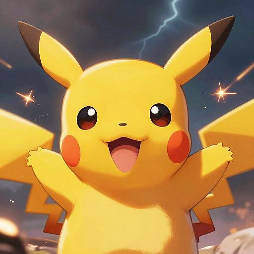 Vibrant Close-Up of Pikachu