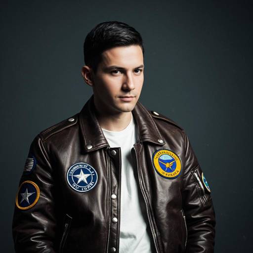 Man in Aviator Jacket with Thoughtful Expression