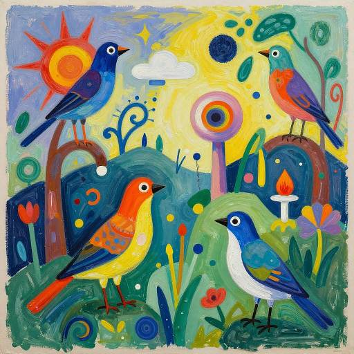 Whimsical Kandinsky-Inspired Abstract Garden