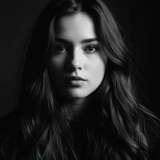 Black and white portrait of young woman