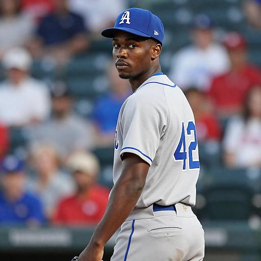 Young Black Baseball Player in Action