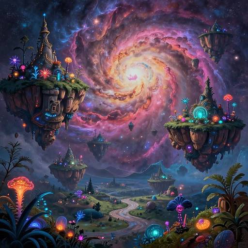 Surreal Floating Islands and Nebula