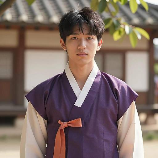 Young Asian Male in Traditional Korean Hanbok