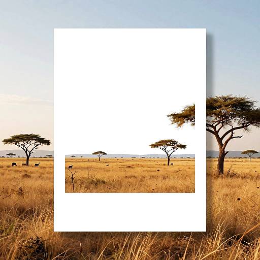 Vast Savannah at Dawn Vector Art