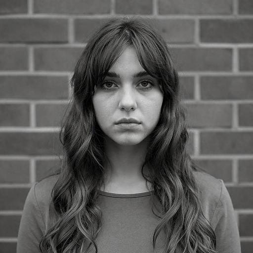 High-Contrast Gritty Black-and-White Woman Portrait