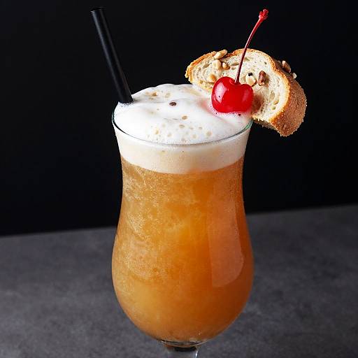 Golden Cocktail with Nutty Bread Garnish