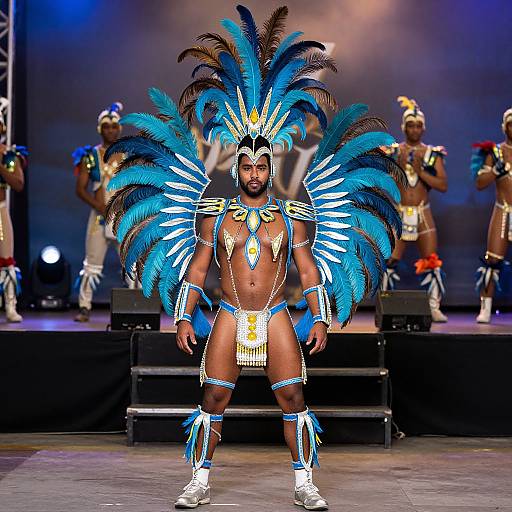 Carnival Tribe Man in Feather Headdress