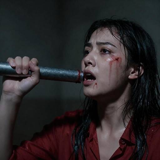 Dramatic Portrait of a Distressed Woman