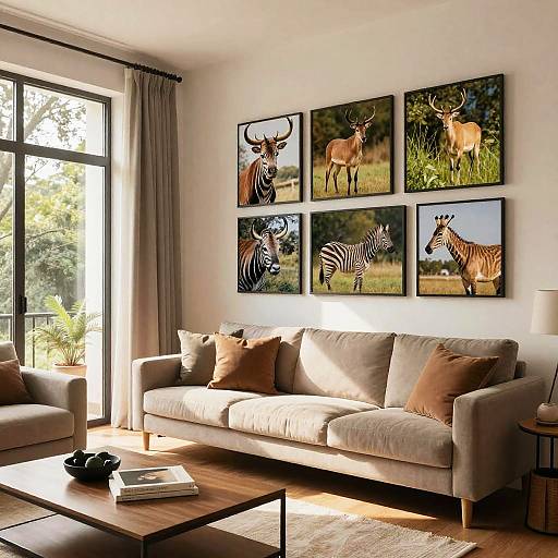 Wildlife Photos in Cozy Living Room