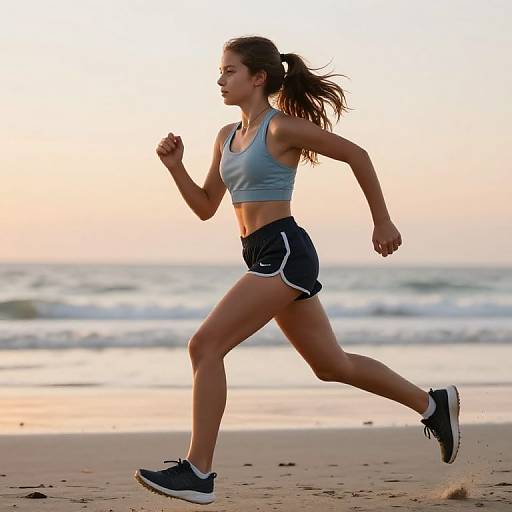 Athletic Teen Running at Sunrise