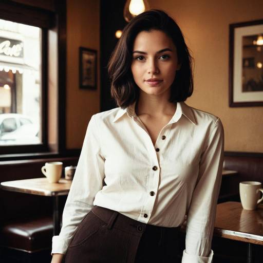 Young Woman in Vintage Cafe