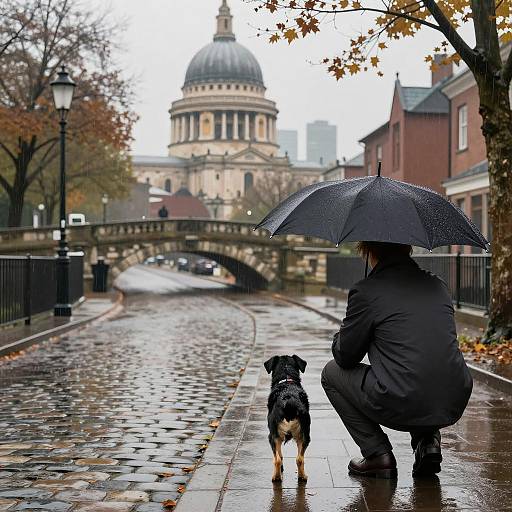 Gothic Rainy Street Scene Illustration