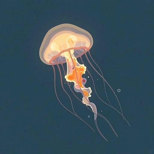 Glowing Jellyfish Comic Illustration