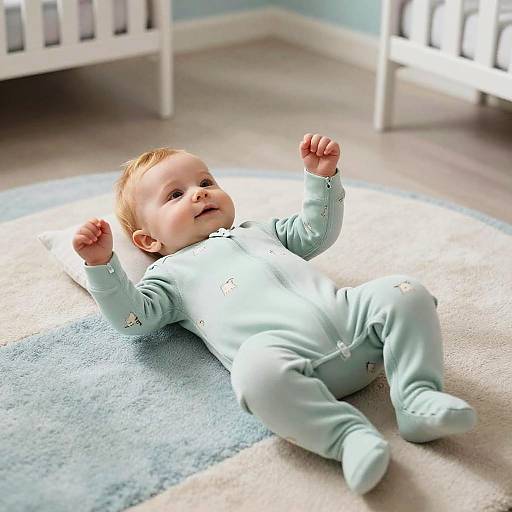 Serene Baby Boy in Pastel Nursery