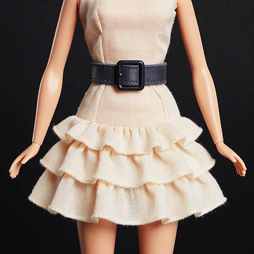 Barbie Doll in Cream Micro Miniskirt