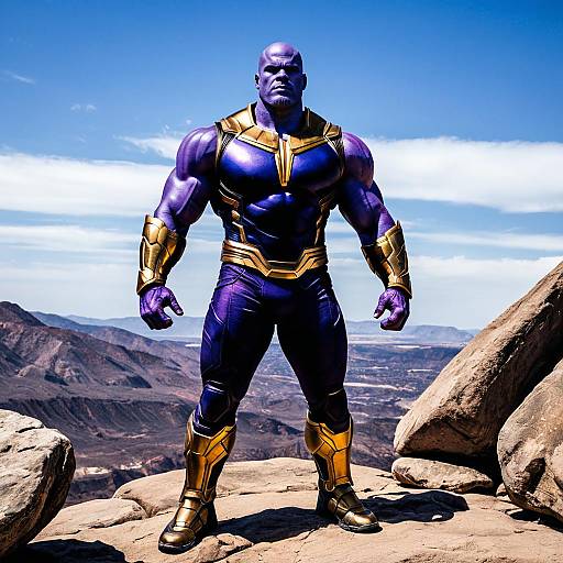 Muscular Purple Thanos Warrior Outdoors