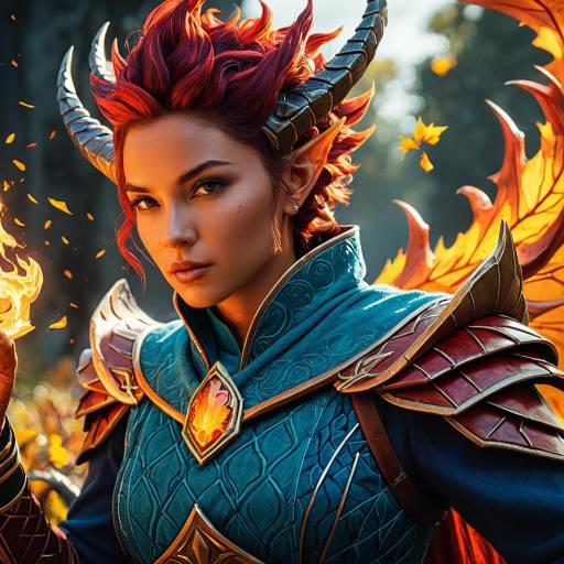 Epic Fantasy Dragonflame Mage Portrait
