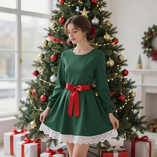 Festive Christmas Portrait of a Woman