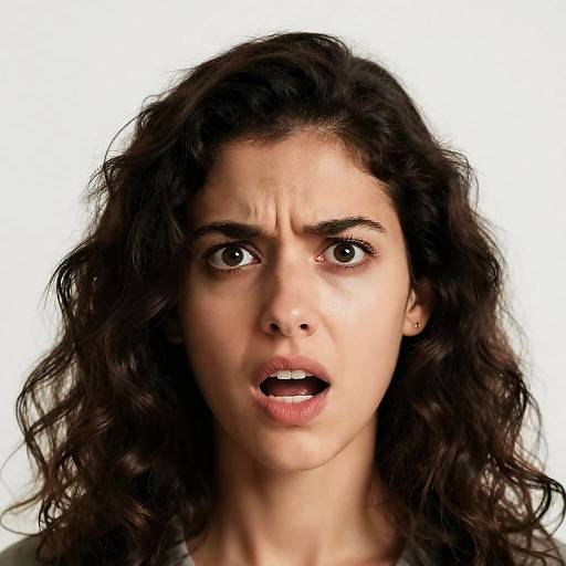 Shocked Woman Close-Up Portrait