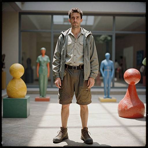 Contemplative Man in Earth Tones