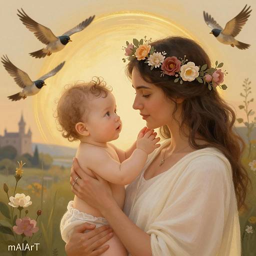 Tender Bond: Mother and Baby in Nature