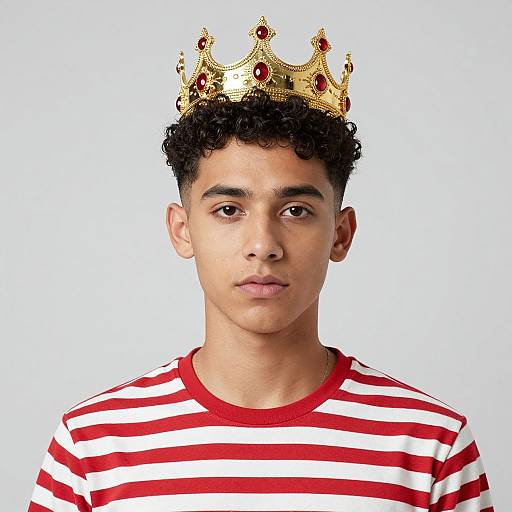 Digital Portrait of Young Man with Crown